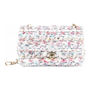 CHANEL 23C Early Spring Woolen Shoulder Bag Crossbody Bag Handbag Mini Women's Multicolor