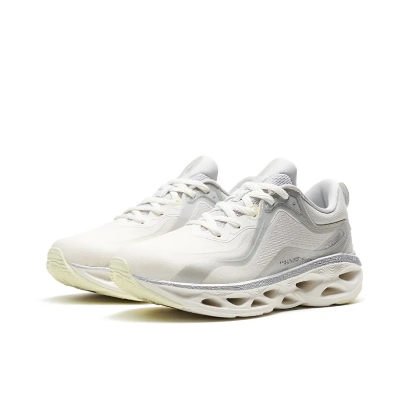 XTEP Shock Absorption Spinning 10.0 Anti-Slip Wear-Resistant Low-Top Running Shoes Women's Gray White-2