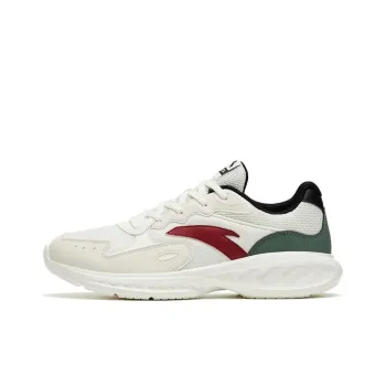 Anta Nebula Cushioning, Slip Resistant, And Abrasion Resistant Low Top Casual Running Shoes Men's White Gray Green