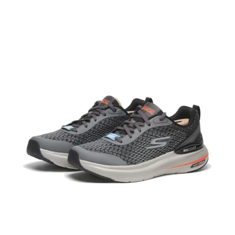 Skechers Max Cushioning Hyper Burst Cushioning Anti Slip And Wear Resistant Low Top Running Shoes Men's Gray-2