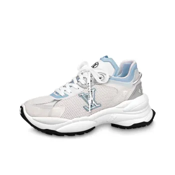LOUIS VUITTON Run 55 Low Top Sports Casual Shoes Women's White Blue