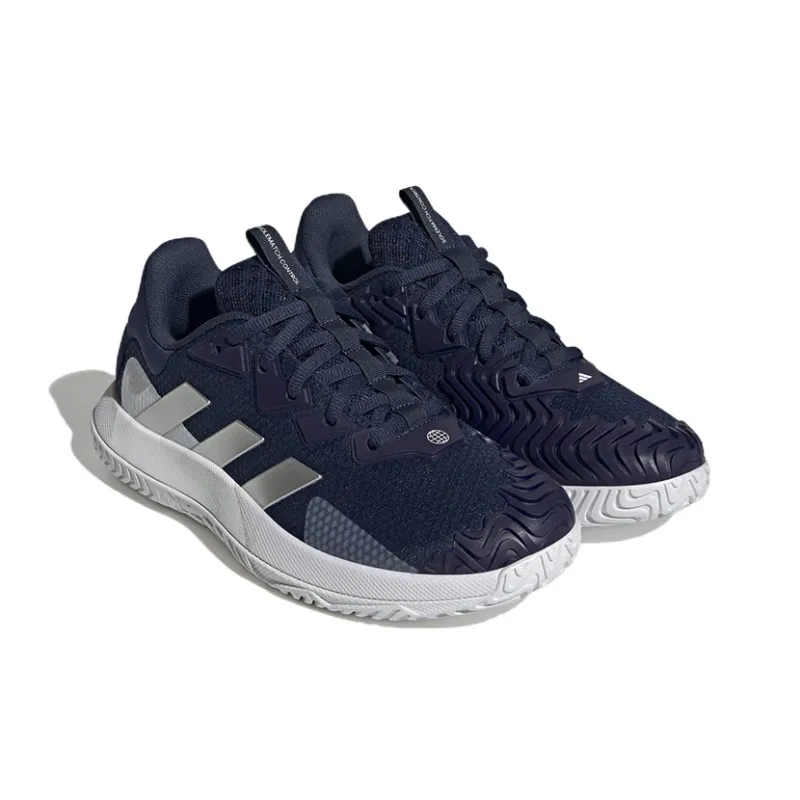Adidas Solecourt Control Lightweight Wear resistant And Non slip Low Top Tennis Shoes Blue And White Silver-2