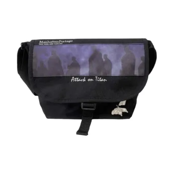 Manhattan Portage Attack On Titan Collaboration Nylon Messenger Bag Crossbody Bag Shoulder Bag Unisex Black & Purple