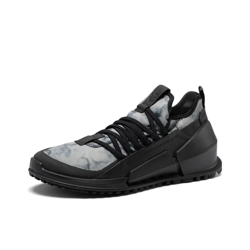 Ecco Striding 2.0 Series Breathable Low Top Sports Casual Shoes Men's Black Gray Color-1