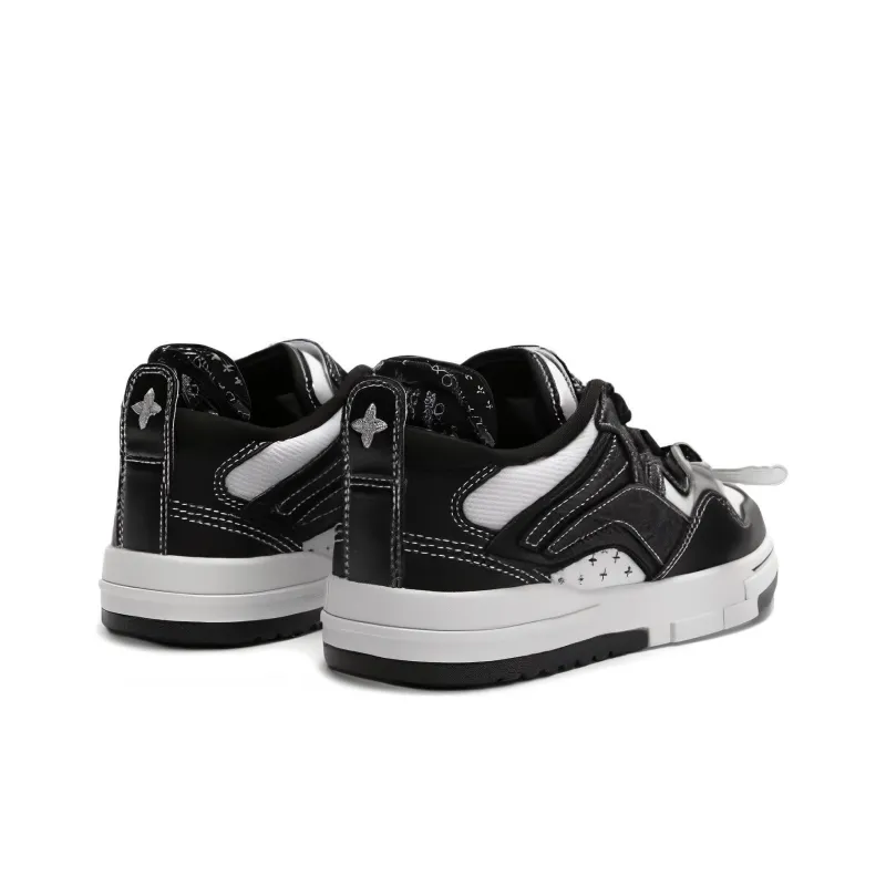 SMFK x LiNing Wave Pro Low Top Skateboard Shoes Men's Black White-3