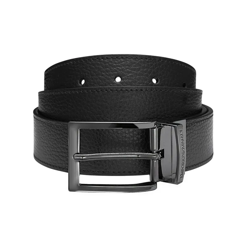 EMPORIO ARMANI Grained Leather Belt-5