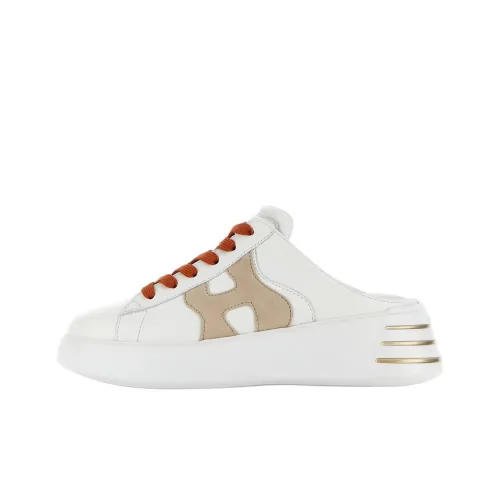 HOGAN Rebel Rubber Sole Slip-Resistant Closed Toe Slippers 5cm Women's White