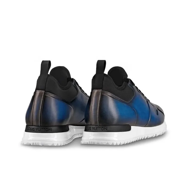 LOUIS VUITTON Run Away Cushioning Abrasion Resistant Breathable Low Top Casual Shoes Men's Blue Black-4