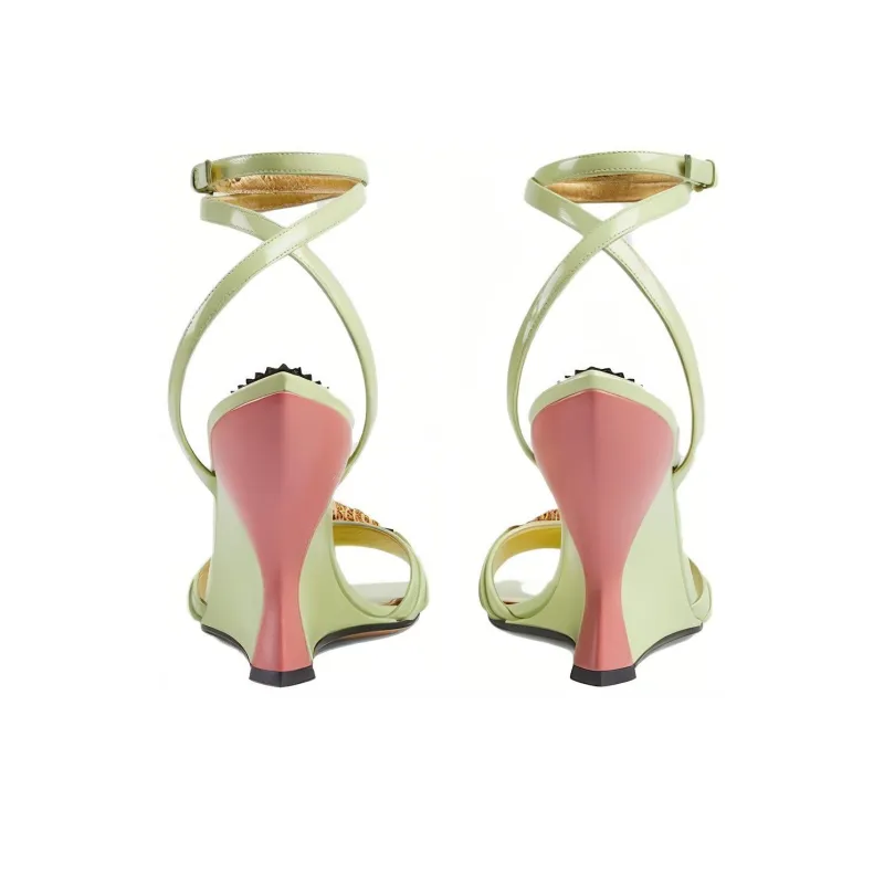 GUCCI Strap Sandals 9.4cm Women's Light Green-3