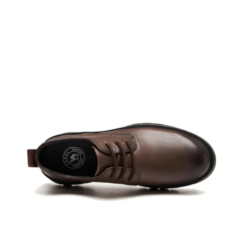 CAMEL Dress Shoes Men Low Top Black/Brown-6