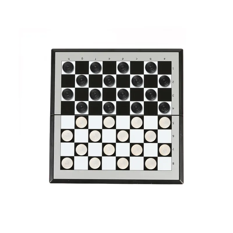 Imono 100 Square International Checkers Magnetic Foldable Board Specialized Western Checkers Board Games-3