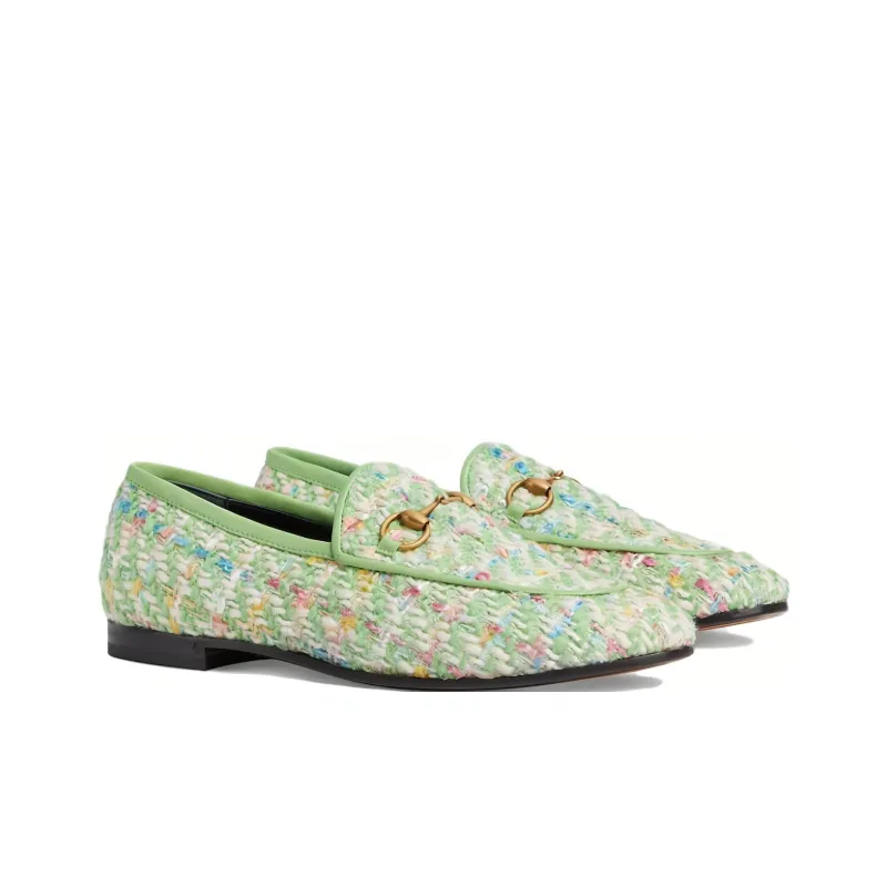 GUCCI Jordaan Loafers Women's Green-1