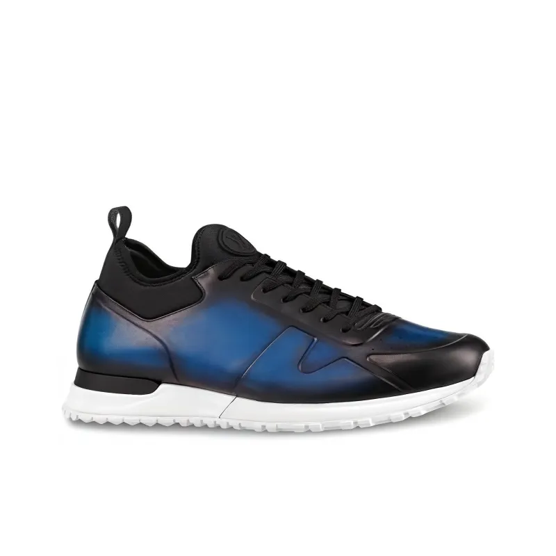 LOUIS VUITTON Run Away Cushioning Abrasion Resistant Breathable Low Top Casual Shoes Men's Blue Black-1