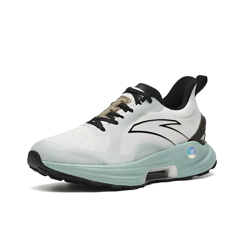 Anta Gen 3.0 Slip-Resistant Lightweight Rebound Low-Top Running Shoes Men's White Gray Green-2