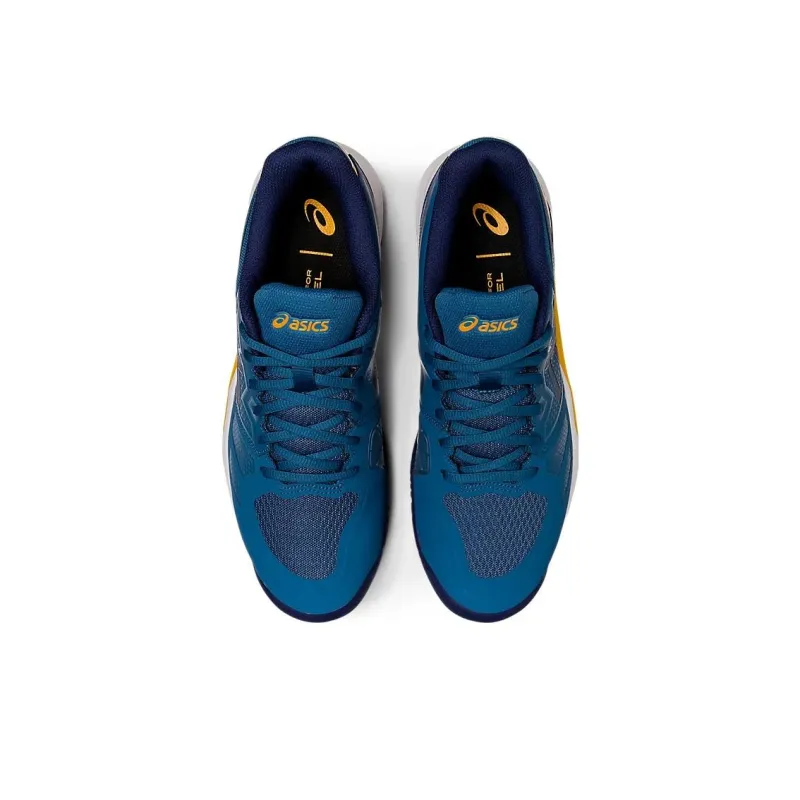 Asics Gel Challenger 13 Abrasion Resistant Breathable Low Top Tennis Shoes Blue Yellow-4