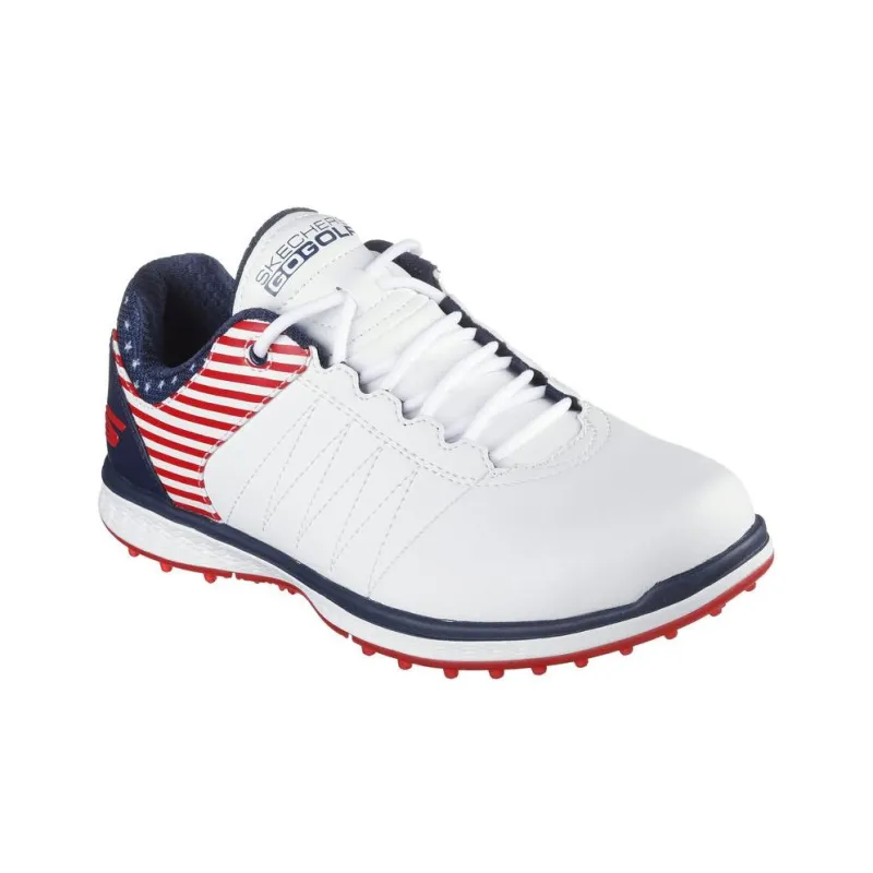 Skechers Go Golf Pivot Anti-Slip And Wear-Resistant Breathable Low-Top Golf Shoes Women's White Red-3