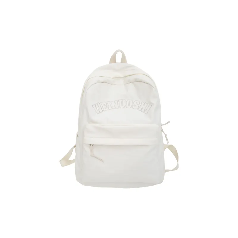 OURFUN Nylon Backpack Unisex White/Black/Orange Red/Red/Green-0