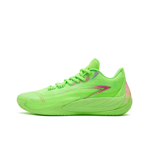 QIAODAN Poisonous Fangs 3.0 Basketball Shoes Men Low-Top Shiny Green/Neon Green