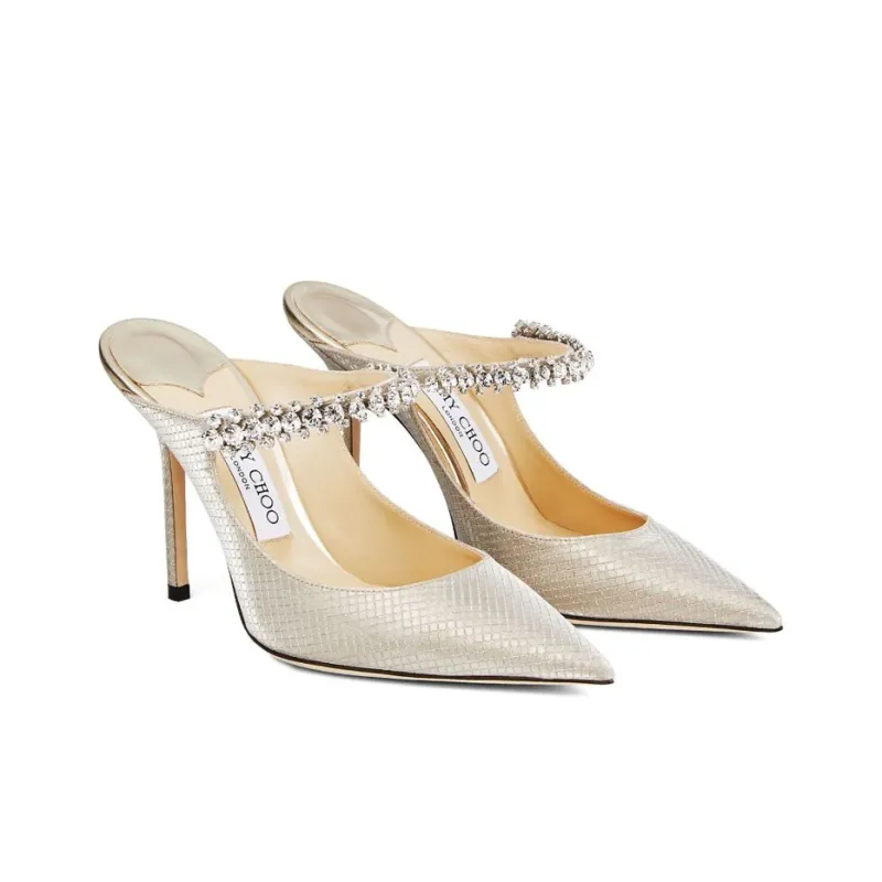 Jimmy Choo Bing 100mm Snakeskin effect Mules-1