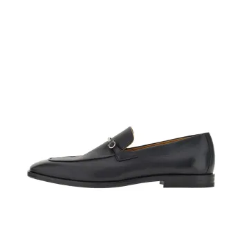 FERRAGAMO Gancini plaque Leather Loafers
