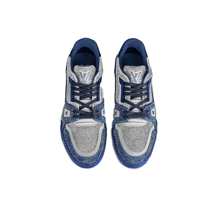 LOUIS VUITTON Trainer Sneakers 'Grey Blue Crystals'-2
