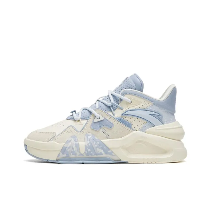Anta Bastard 4 Slip Resistant Cushioning Abrasion Resistant Low Top Skateboard Shoes Women's Blue White-0