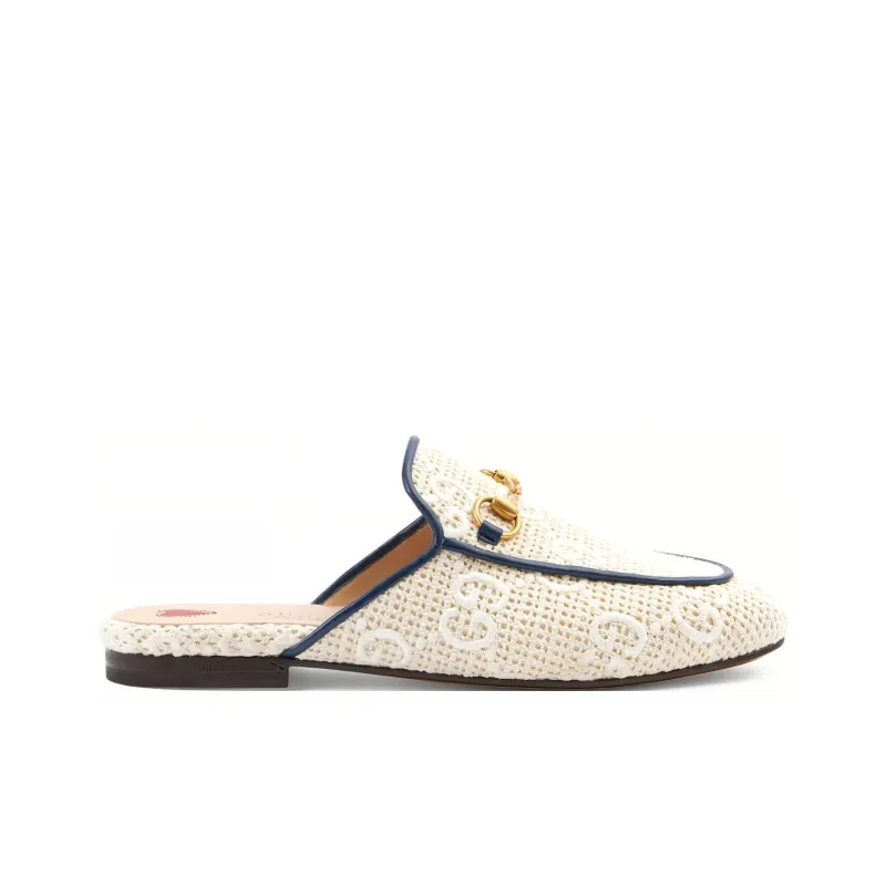 GUCCI Princetown Genuine Leather Sole Wrap-toe Slippers Women's White-1