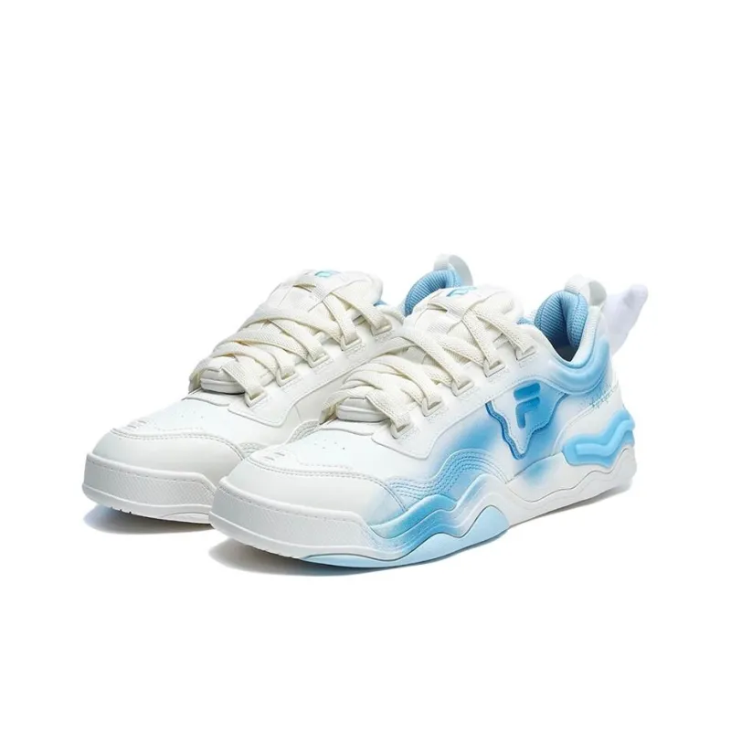 FILA FUSION KICK Wave Bottom Sneakers Skateboard Shoes Men Low Top White Blue-1