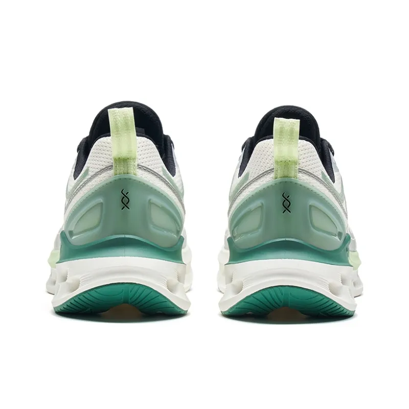 XTEP Shock Absorption Spinning 10.0 Anti Slip Wear Resistant Low Top Running Shoes Men's White Green Gray-4
