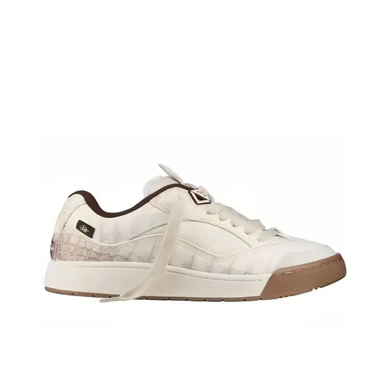 Cactus Jack x DIOR B713 Travis Scott Low-Top Stylish Skateboarding Shoes Men's White Brown-1