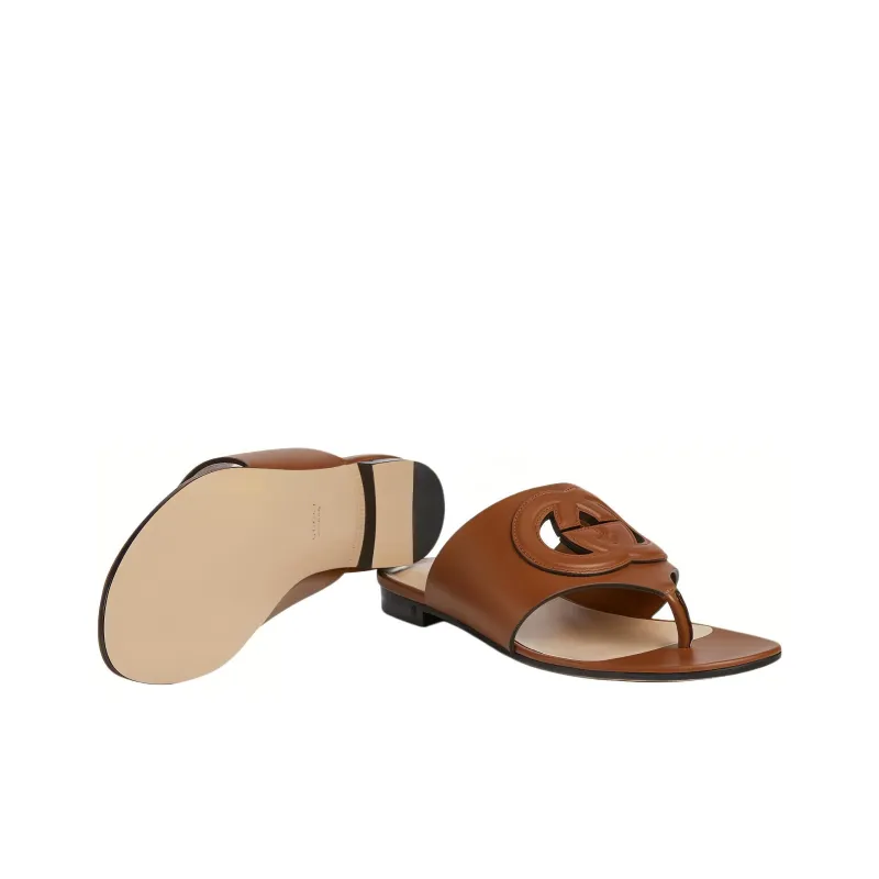 GUCCI Interlocking Flip Flops Women's-5