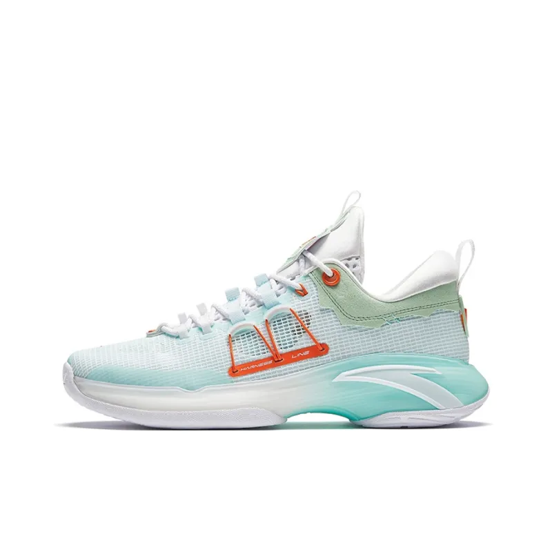 Anta ZUP Series Cushioning Anti Slip And Wear Resistant Low Top Basketball Shoes Men's Orange Green-0
