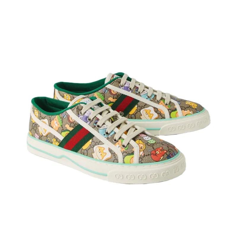 Pikarar x GUCCI Tennis 1977 Stylish Skateboarding Shoes Women's Ebony-2