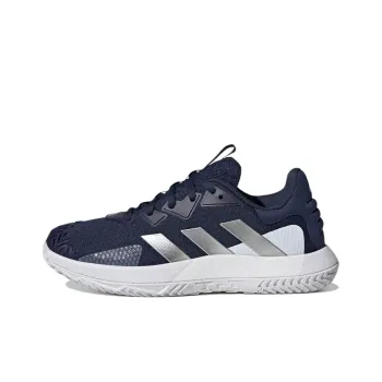 Adidas Solecourt Control Lightweight Wear resistant And Non slip Low Top Tennis Shoes Blue And White Silver