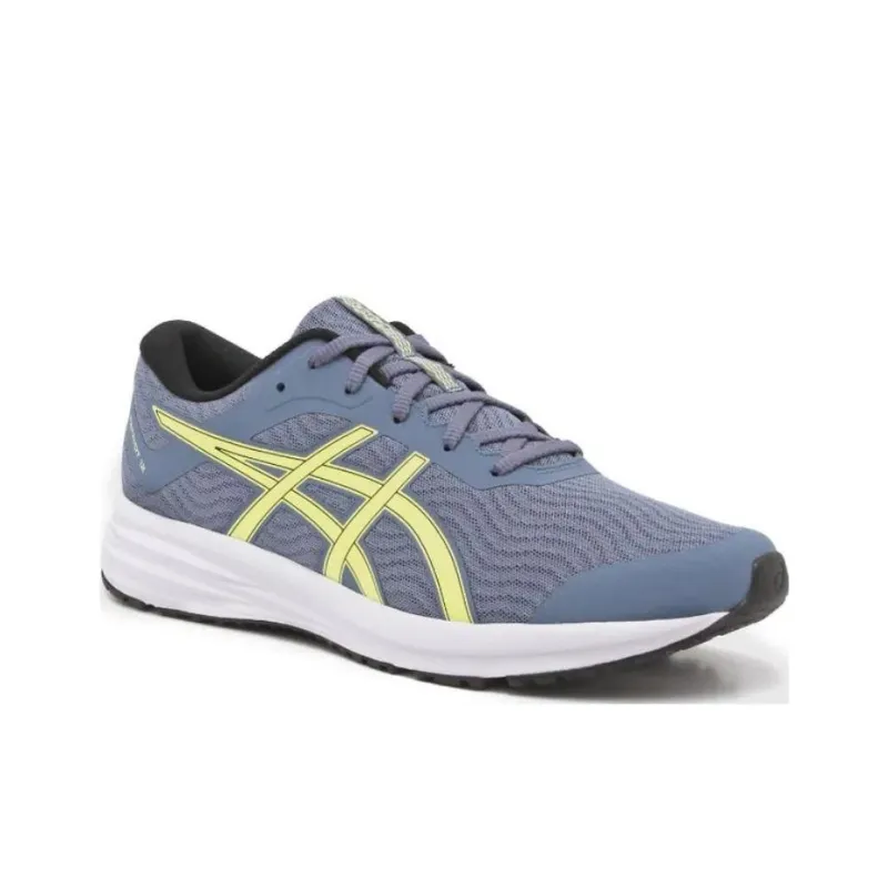 Asics Patriot 12 Durable Breathable Low-Top Running Shoes Gray Yellow-2