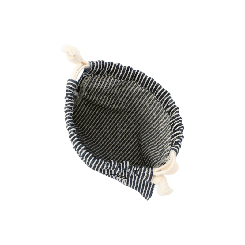 Lee Cotton Drawstring Bag Coin Purse Small Size Women's Black White-4