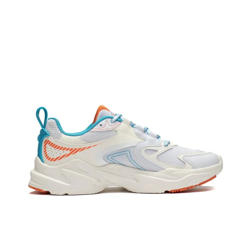LiNing Meteor Slip Resistant Cushioning Wear Resistant Low Top Running Shoes Ivory Sea Blue-1