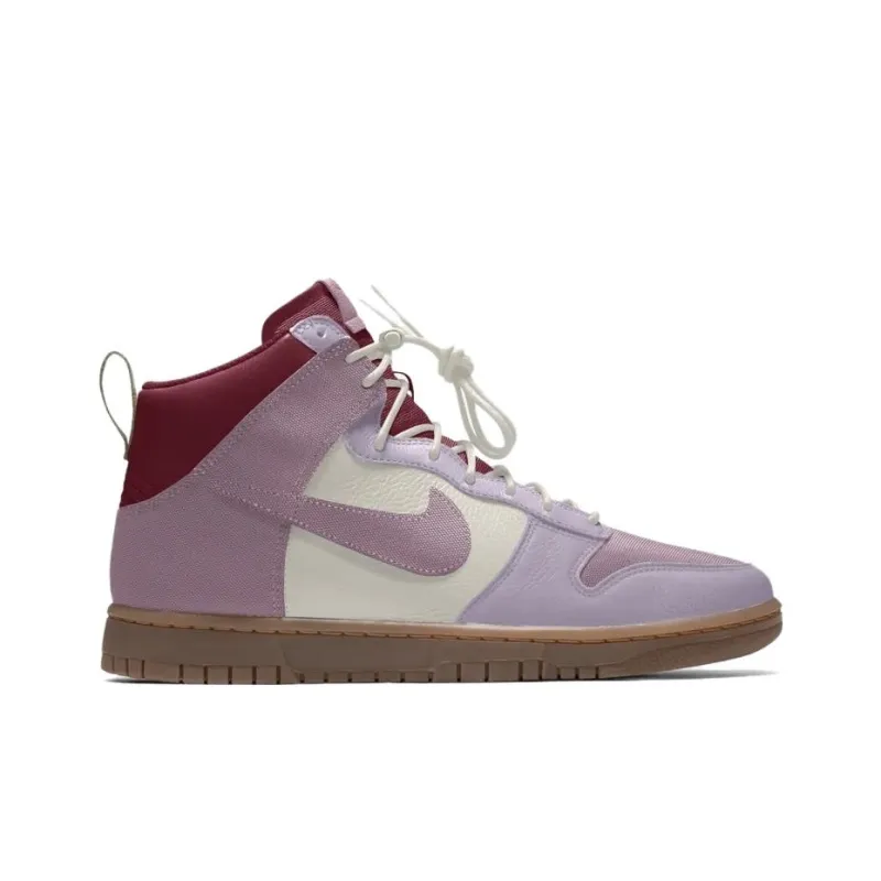 Nike Dunk Anti-Slip Wear-Resistant High-Top Skateboard Shoes Unisex Pink-1