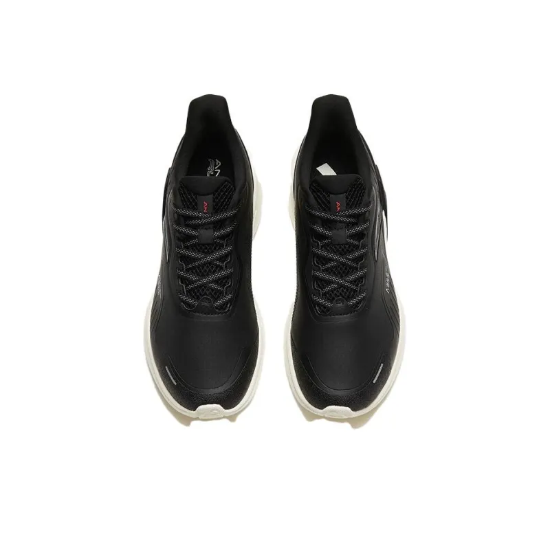 Anta DuCi4 Anti Slip Wear Resistant Low Top Running Shoes Women's Black White-2