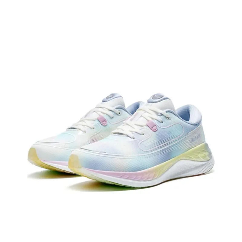 XTEP Race 360 1.0 Running Shoes Women's Low Top Sail White/Dusk Blue/Pink/Yellow-2