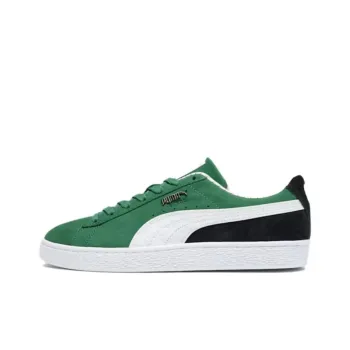 PUMA Suede Anti Slip Wear Resistant Low Top Casual Shoes Men's Green White Black