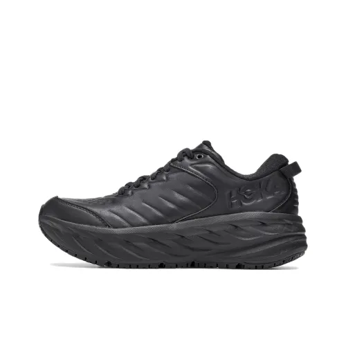 HOKA Logo-embossed Chunky Leather Sneakers