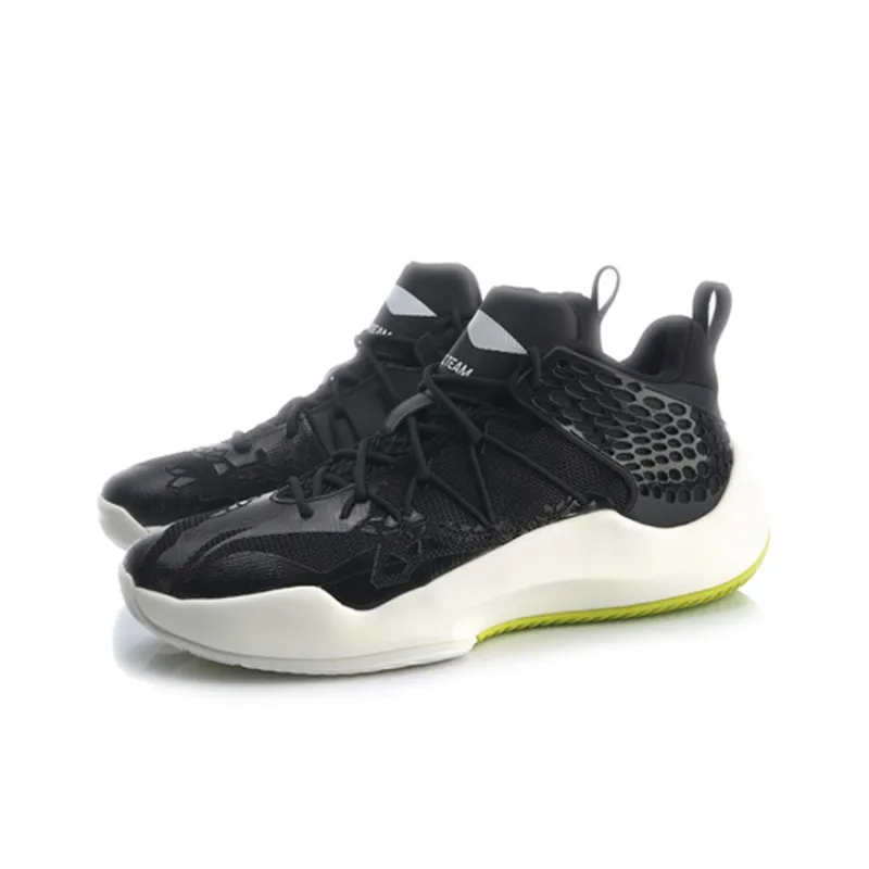 LiNing Sonic 8 Team Cushioning Anti Slip And Wear Resistant Mid Top Basketball Shoes Men's Black-2