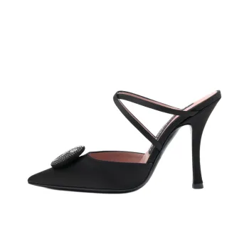 Les Petits Joueurs Abrasion-Resistant Slide Slippers 11cm Women's Black
