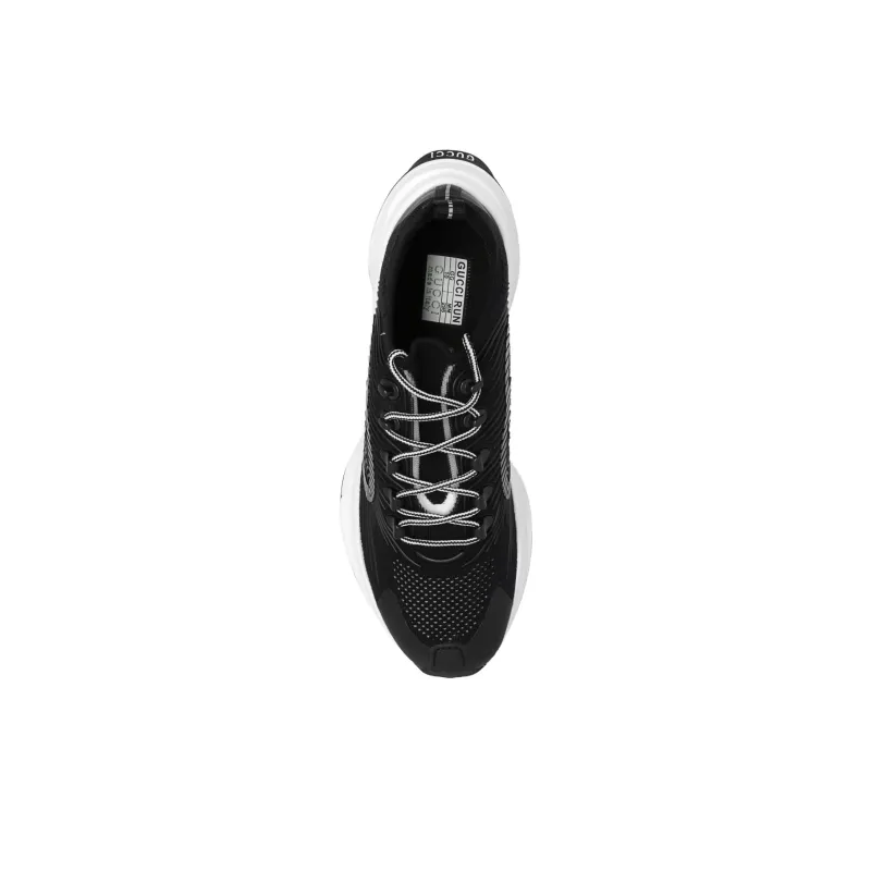GUCCI RUN Low Top Casual Shoes Men's Black White-4