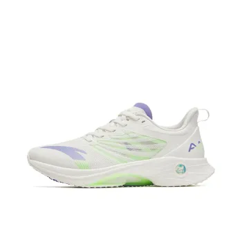 Anta MACH 3.0 Cushioned Wear Resistant Lightweight Low Top Running Shoes Women's White Purple Green