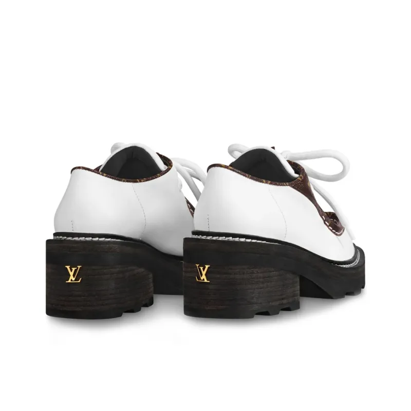 LOUIS VUITTON Beaubourg Platform Derby Shoes 'White' Women's-3