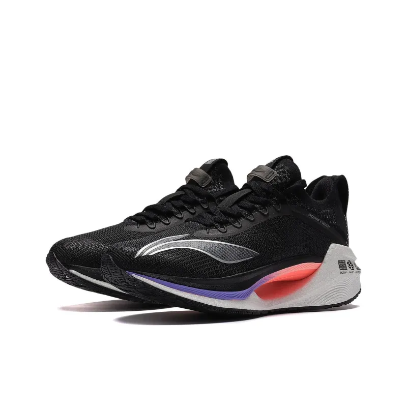 LiNing Jueying Essential Cushioning Anti Slip Wear Resistant Breathability Low Top Running Shoes Women's Black Silver-2