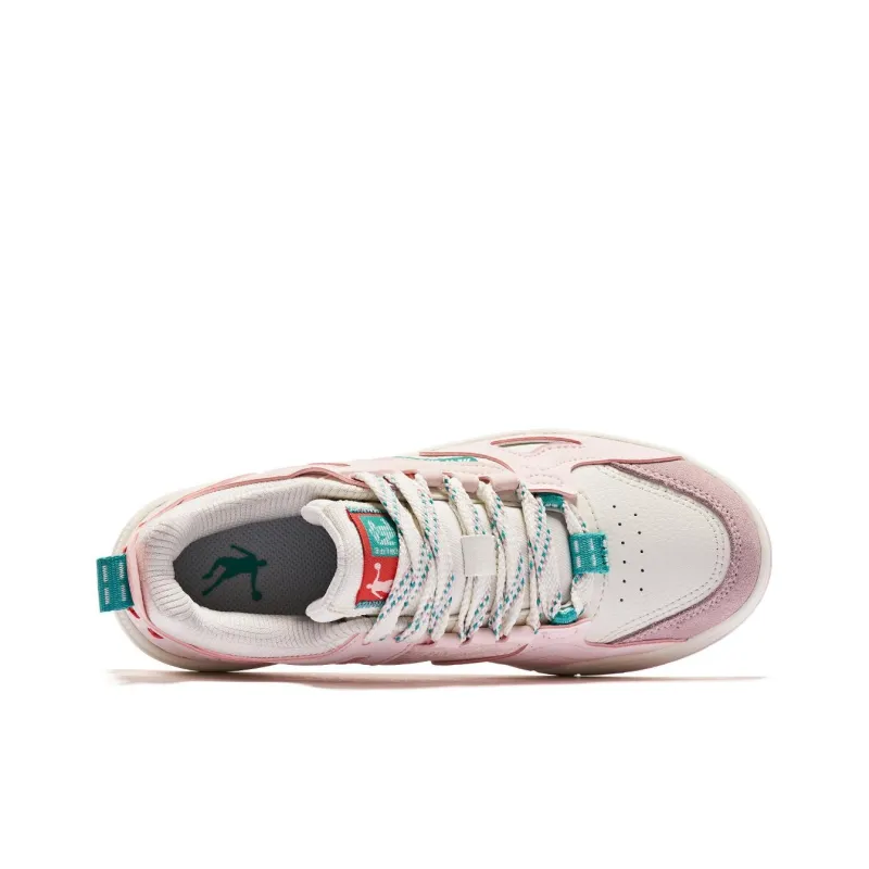 QIAODAN Inheritance 1.0 Abrasion Resistant Breathable Low Top Skateboard Shoes Women's Cloud Pink Ivory-3