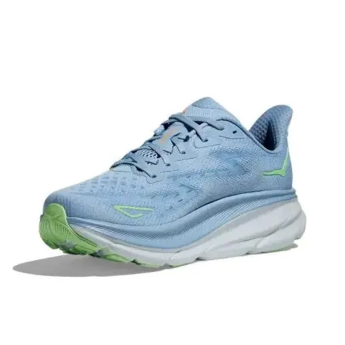 HOKA ONE ONE Clifton 9 Running Shoes Men Low-Top Blue/Orange/Green